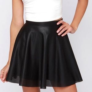 Chic Prep-utation Black Vegan Leather Mini Skirt